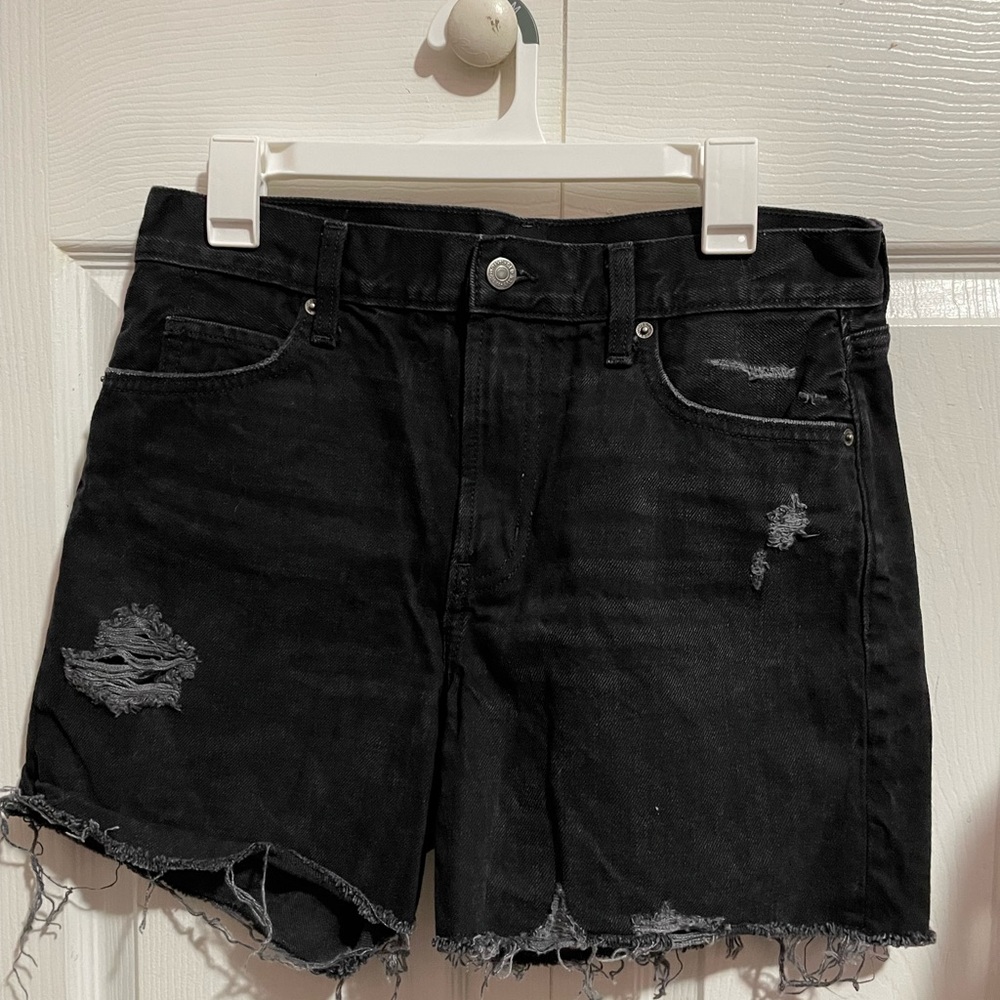 Old Navy Distressed Black Denim Shorts